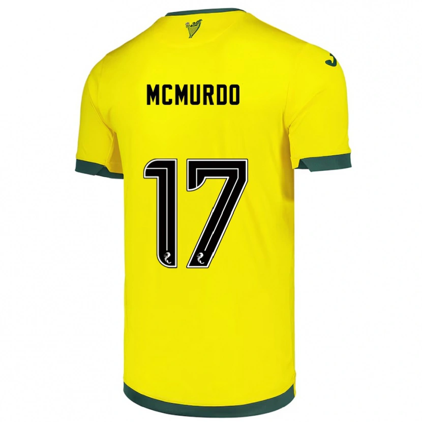 Danxen Mujer Camiseta Jamie Mcmurdo #17 Amarillo Verde 2ª Equipación 2025/26 La Camisa México