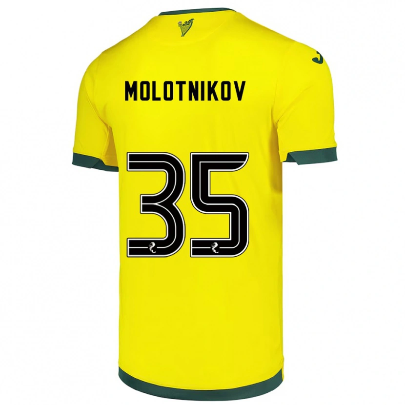 Danxen Mujer Camiseta Rudi Molotnikov #35 Amarillo Verde 2ª Equipación 2025/26 La Camisa México