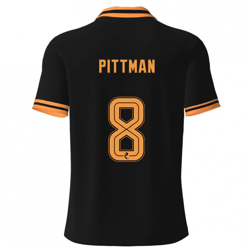 Danxen Mujer Camiseta Scott Pittman #8 Negro Amarillo 2ª Equipación 2025/26 La Camisa México