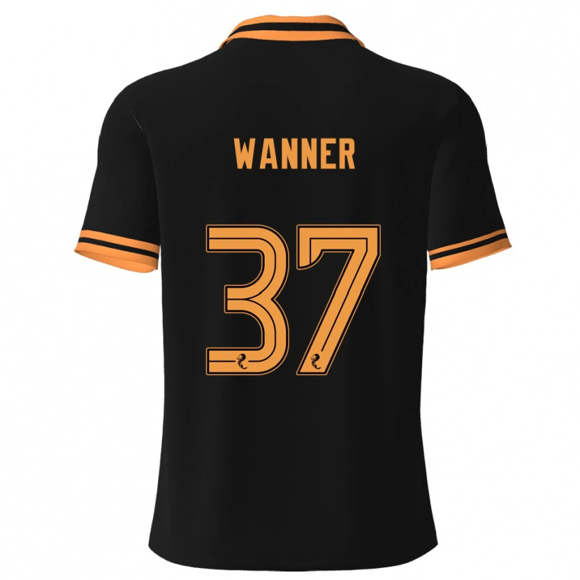 Danxen Mujer Camiseta Jannik Wanner #37 Negro Amarillo 2ª Equipación 2025/26 La Camisa México
