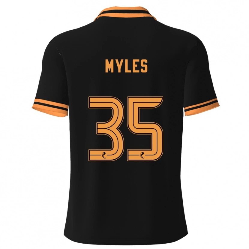 Danxen Mujer Camiseta Evan Myles #35 Negro Amarillo 2ª Equipación 2025/26 La Camisa México