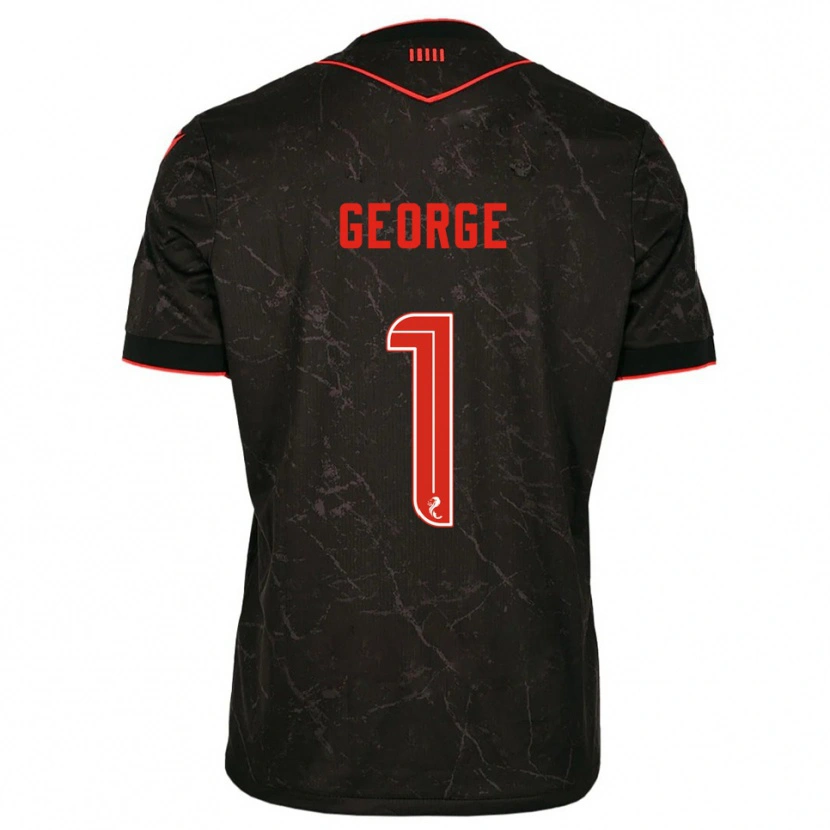 Danxen Mujer Camiseta Shamal George #1 Negro Rojo 2ª Equipación 2025/26 La Camisa México