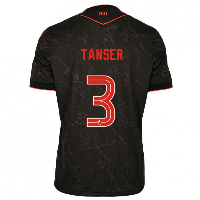 Danxen Mujer Camiseta Scott Tanser #3 Negro Rojo 2ª Equipación 2025/26 La Camisa México