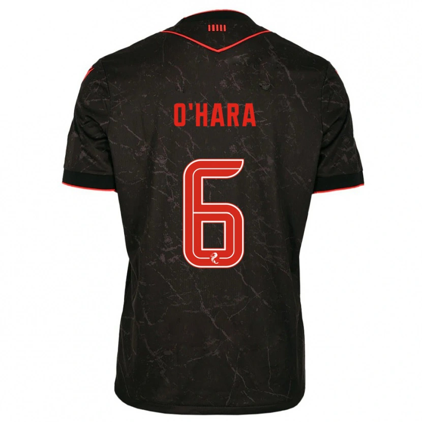 Danxen Mujer Camiseta Mark O'hara #6 Negro Rojo 2ª Equipación 2025/26 La Camisa México