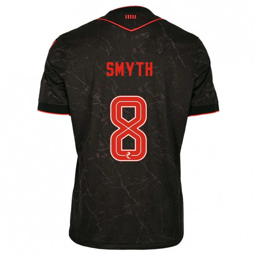 Danxen Mujer Camiseta Oisin Smyth #8 Negro Rojo 2ª Equipación 2025/26 La Camisa México
