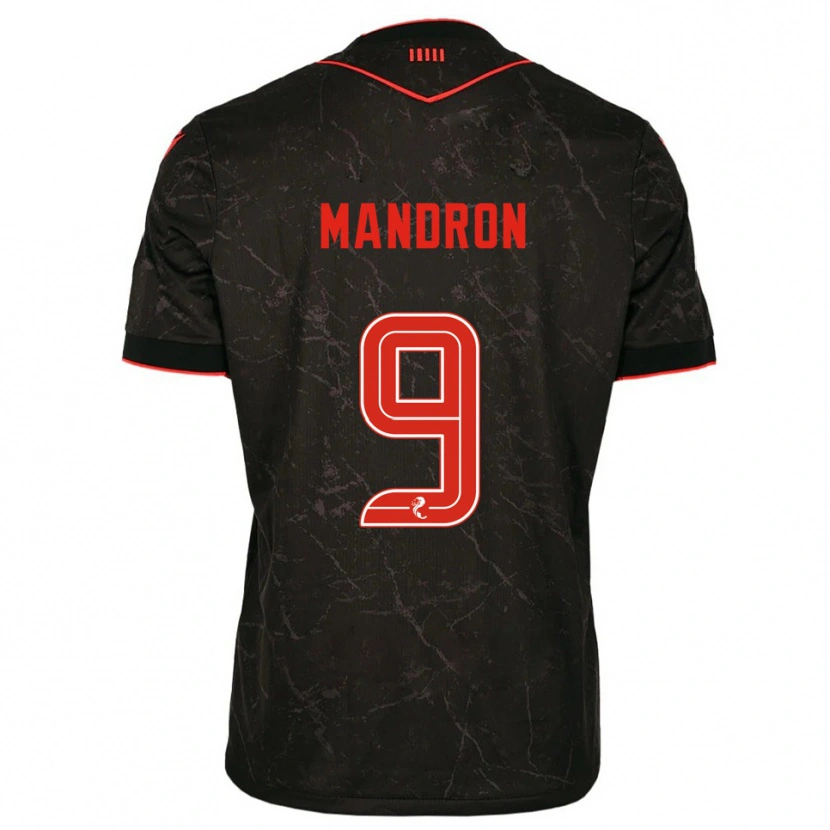 Danxen Mujer Camiseta Mikael Mandron #9 Negro Rojo 2ª Equipación 2025/26 La Camisa México