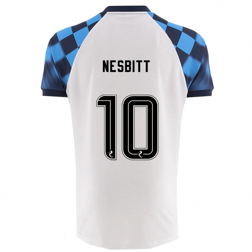 Danxen Mujer Camiseta Aidan Nesbitt #10 Blanco Celeste 2ª Equipación 2025/26 La Camisa México