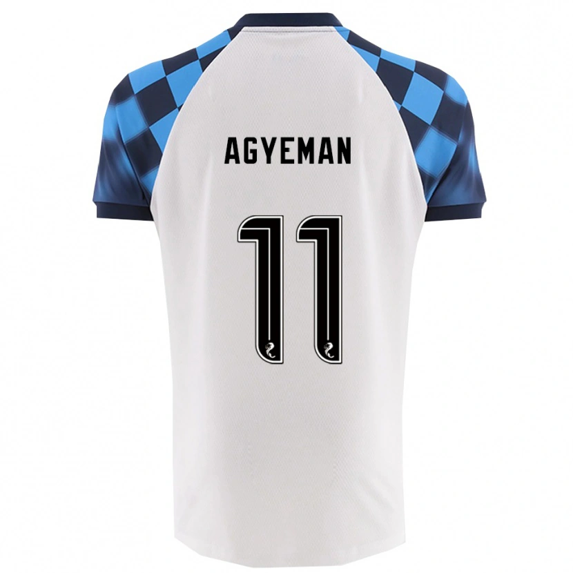 Danxen Mujer Camiseta Alfie Agyeman #11 Blanco Celeste 2ª Equipación 2025/26 La Camisa México