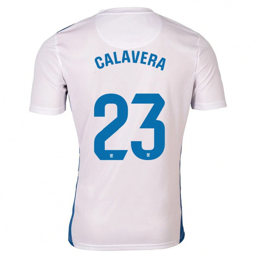 Danxen Niño Camiseta Josep Calavera #23 Blanco Azul 1ª Equipación 2025/26 La Camisa México