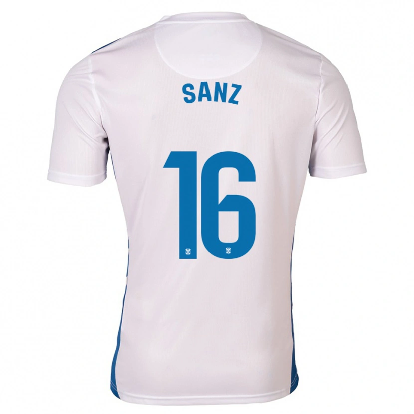 Danxen Niño Camiseta Aitor Sanz #16 Blanco Azul 1ª Equipación 2025/26 La Camisa México