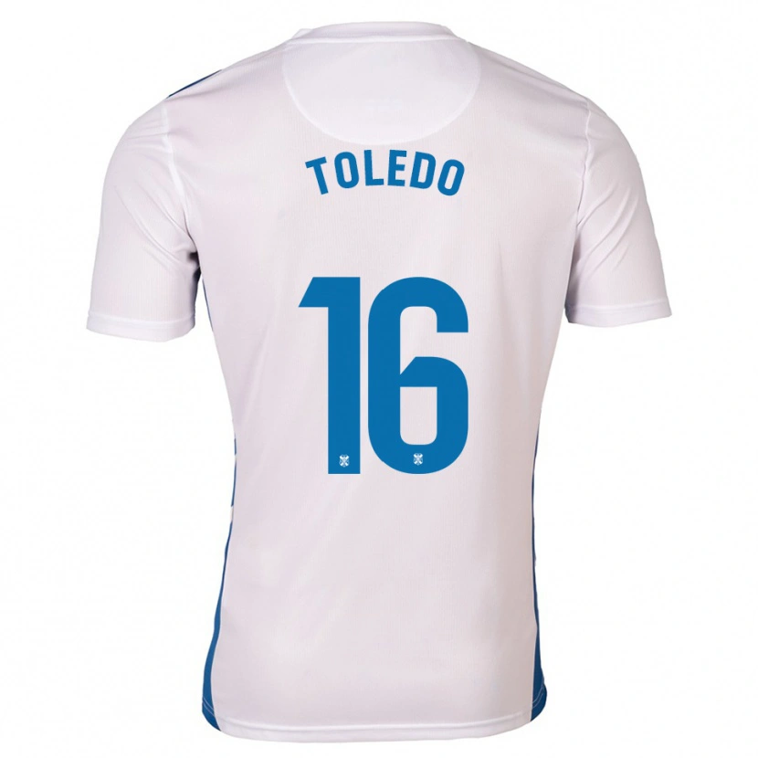 Danxen Niño Camiseta Adrián Toledo #16 Blanco Azul 1ª Equipación 2025/26 La Camisa México
