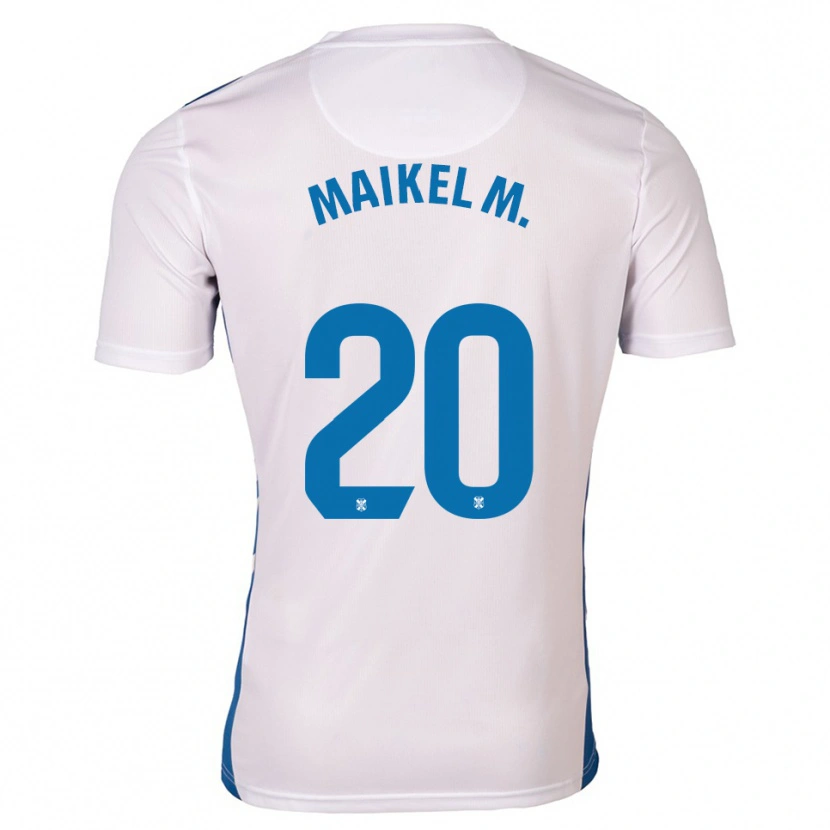 Danxen Niño Camiseta Maikel Mesa #20 Blanco Azul 1ª Equipación 2025/26 La Camisa México