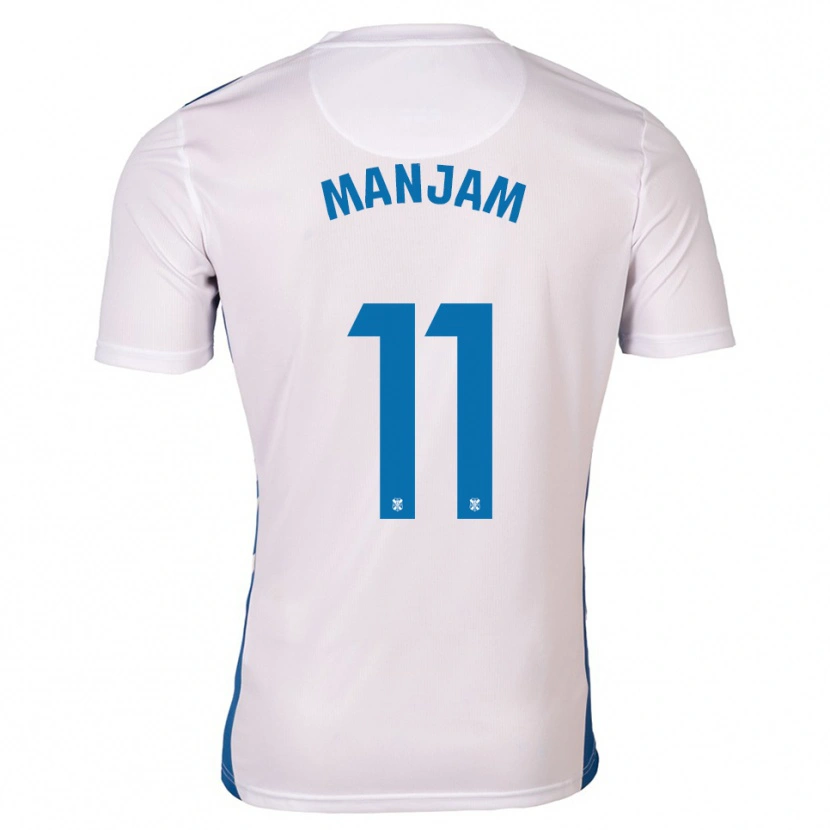 Danxen Niño Camiseta Alassan Manjam #11 Blanco Azul 1ª Equipación 2025/26 La Camisa México