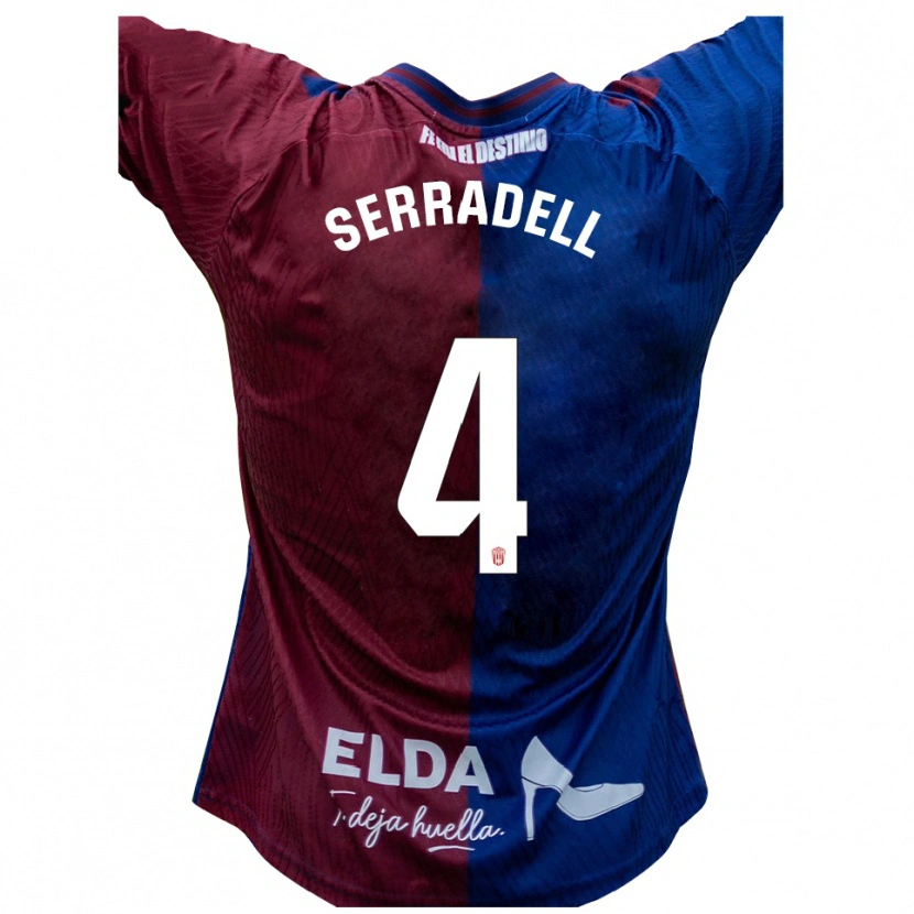 Danxen Niño Camiseta Álex Serradell #4 Azul Rojo 1ª Equipación 2025/26 La Camisa México