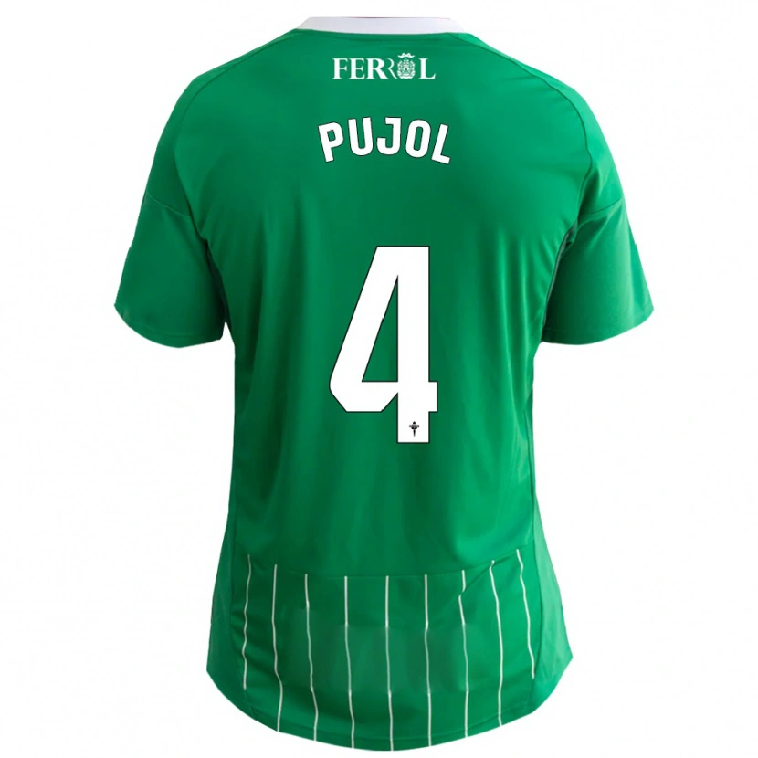 Danxen Niño Camiseta Edgar Pujol #4 Verde Blanco 1ª Equipación 2025/26 La Camisa México