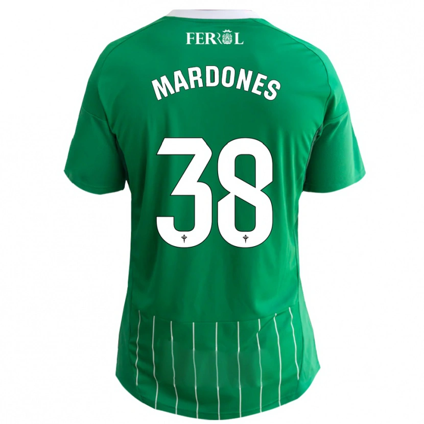 Danxen Niño Camiseta Alvaro Mardones #38 Verde Blanco 1ª Equipación 2025/26 La Camisa México