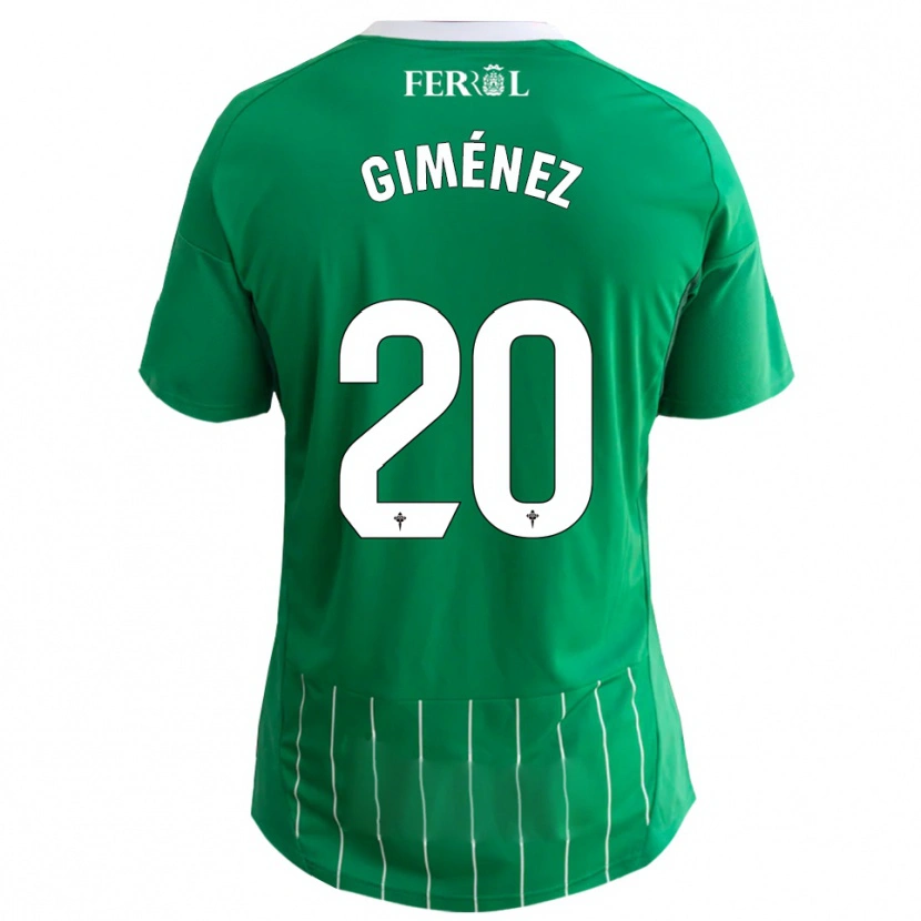 Danxen Niño Camiseta Álvaro Giménez #20 Verde Blanco 1ª Equipación 2025/26 La Camisa México