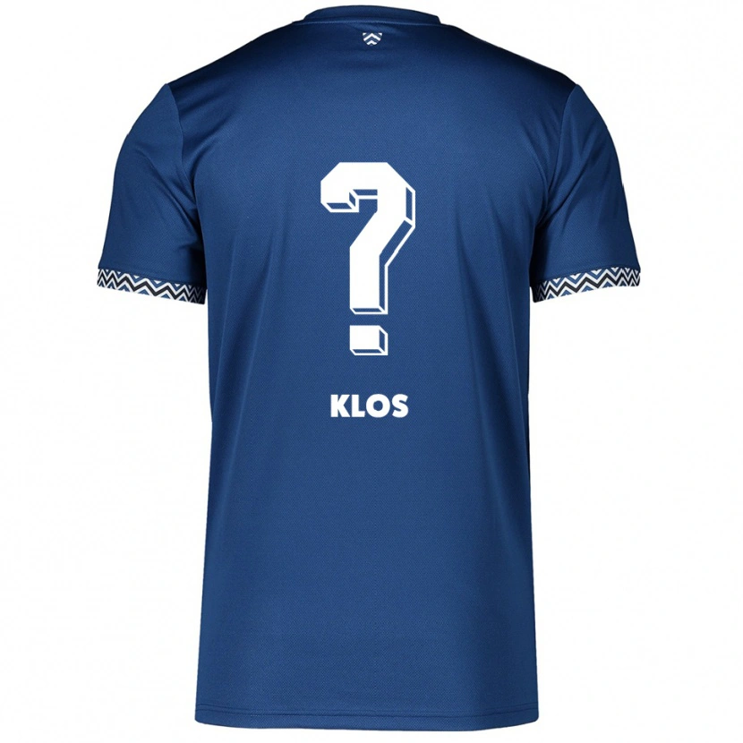 Danxen Niño Camiseta Aaron Klos #0 Azul Marino Blanco 1ª Equipación 2025/26 La Camisa México
