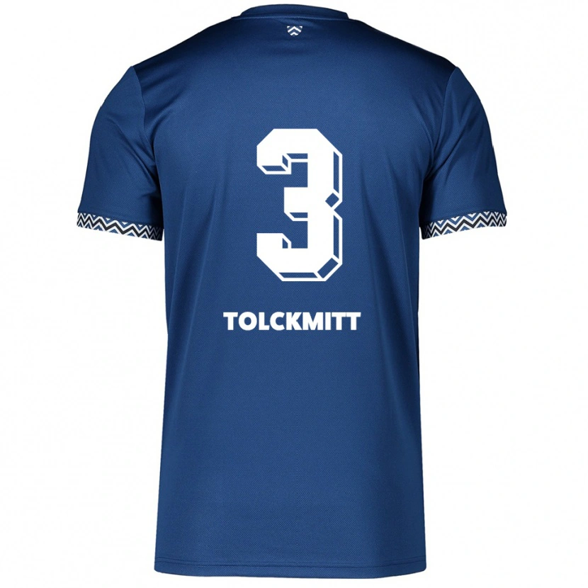 Danxen Niño Camiseta Rike Tolckmitt #3 Azul Marino Blanco 1ª Equipación 2025/26 La Camisa México