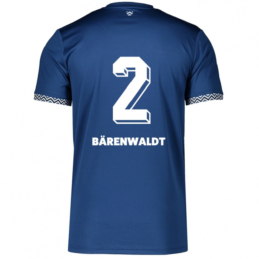 Danxen Niño Camiseta Tim Bärenwaldt #2 Azul Marino Blanco 1ª Equipación 2025/26 La Camisa México