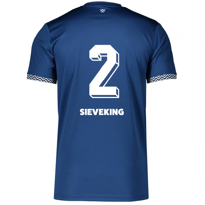 Danxen Niño Camiseta Antonio Sieveking #2 Azul Marino Blanco 1ª Equipación 2025/26 La Camisa México