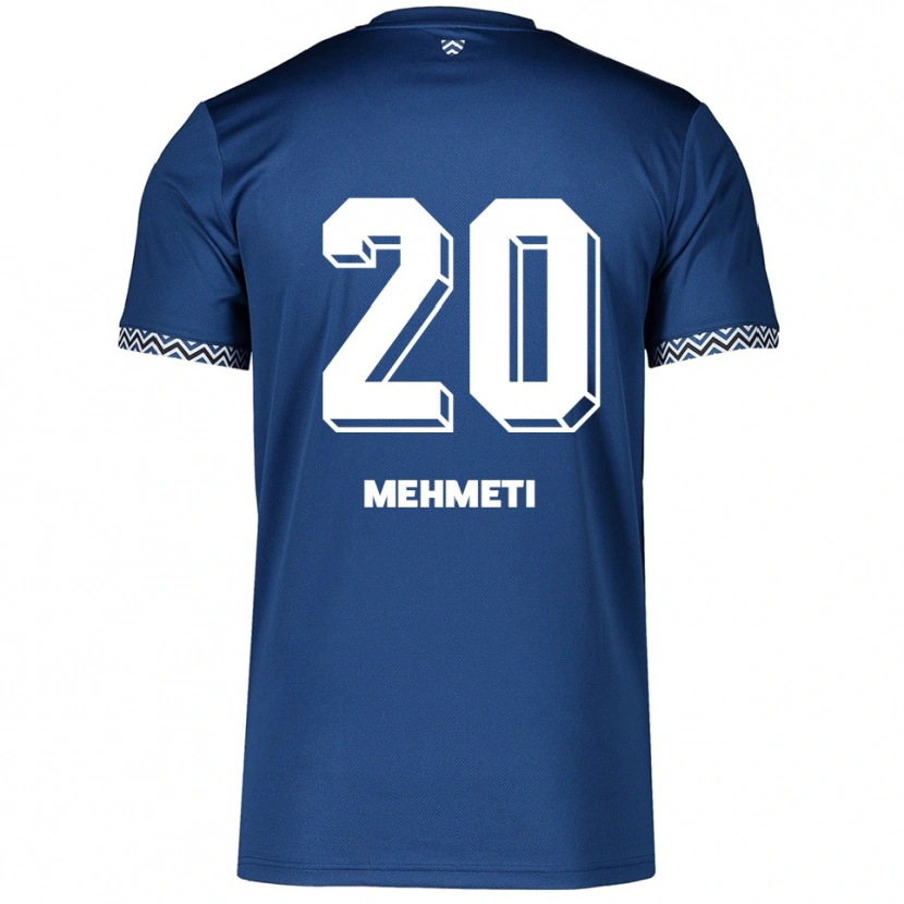 Danxen Niño Camiseta Enis Mehmeti #20 Azul Marino Blanco 1ª Equipación 2025/26 La Camisa México