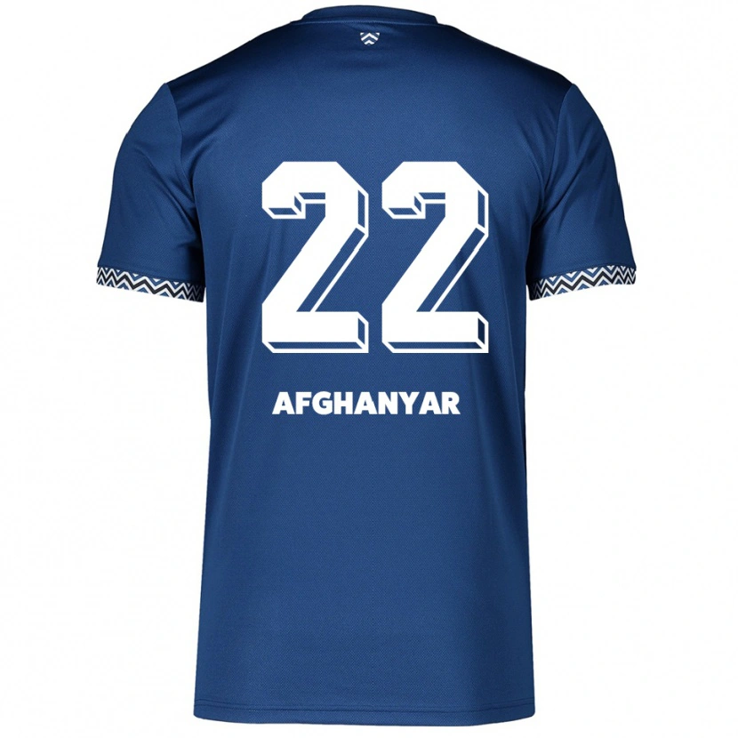Danxen Niño Camiseta Bellal Afghanyar #22 Azul Marino Blanco 1ª Equipación 2025/26 La Camisa México