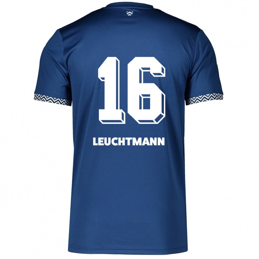Danxen Niño Camiseta Jana Leuchtmann #16 Azul Marino Blanco 1ª Equipación 2025/26 La Camisa México