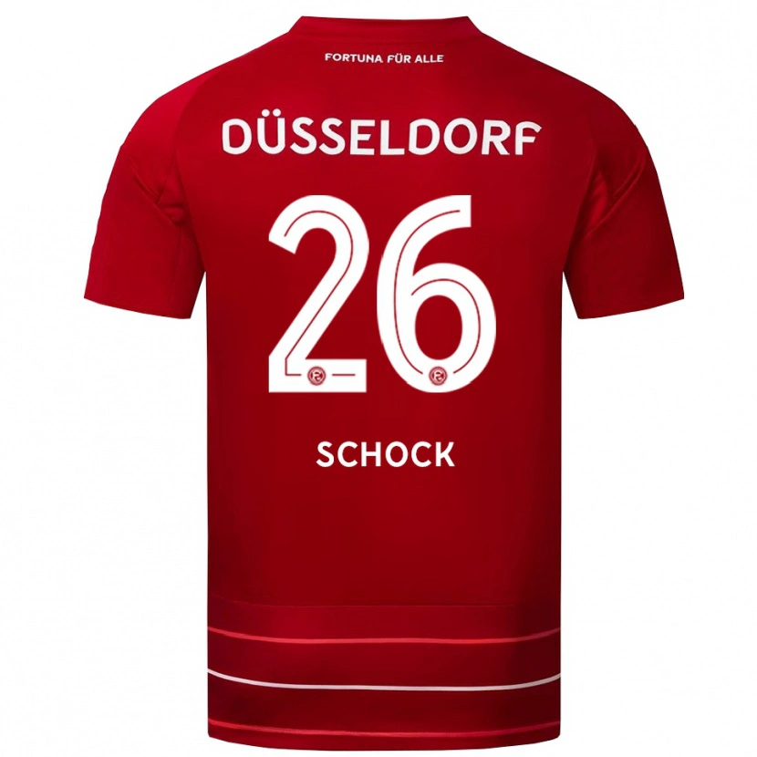Danxen Niño Camiseta Florian Schock #26 Rojo Blanco 1ª Equipación 2025/26 La Camisa México