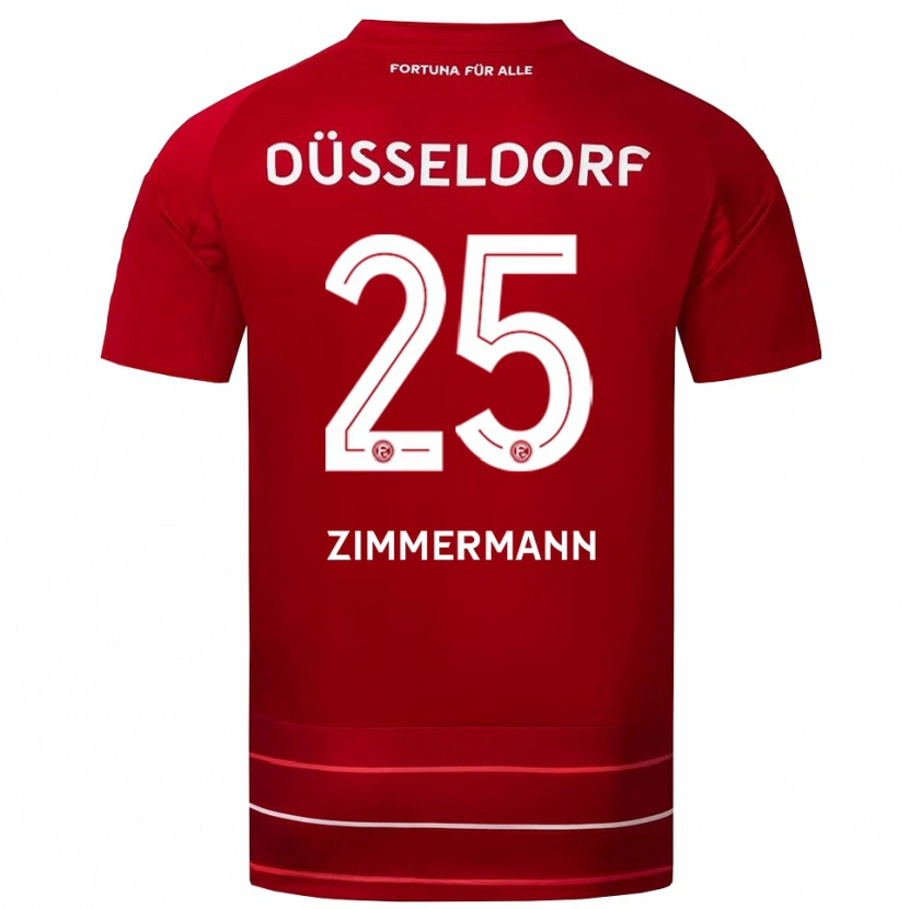 Danxen Niño Camiseta Matthias Zimmermann #25 Rojo Blanco 1ª Equipación 2025/26 La Camisa México
