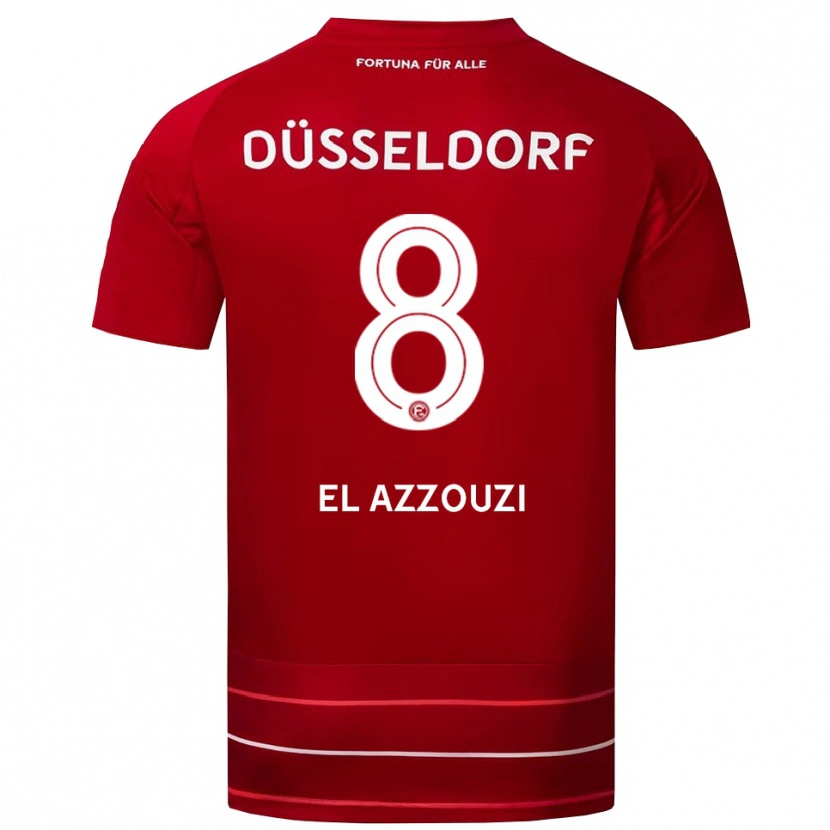 Danxen Niño Camiseta Anouar El Azzouzi #8 Rojo Blanco 1ª Equipación 2025/26 La Camisa México