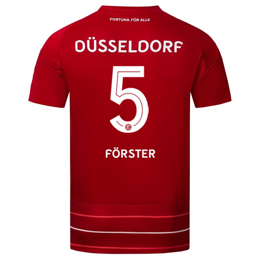 Danxen Niño Camiseta Noah Förster #5 Rojo Blanco 1ª Equipación 2025/26 La Camisa México