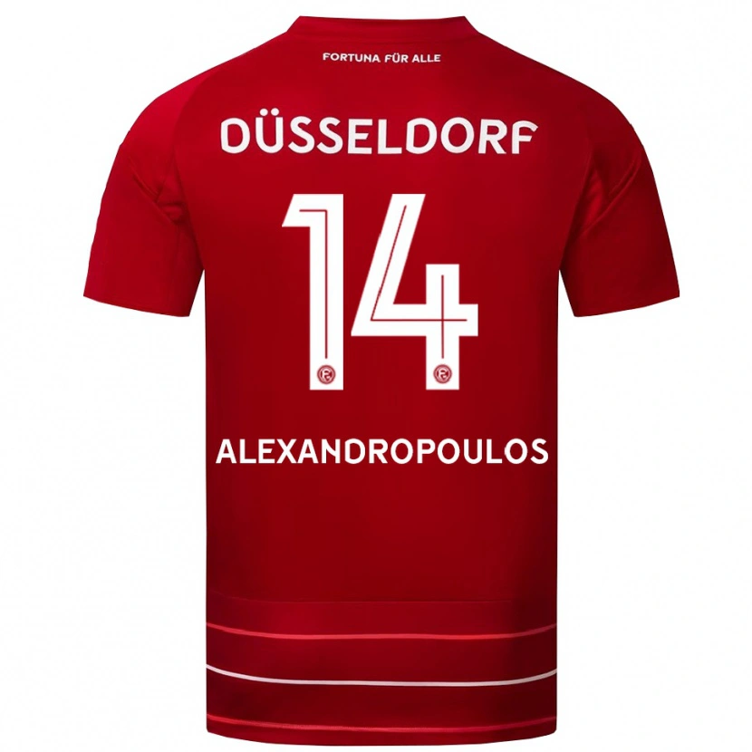 Danxen Niño Camiseta Sotiris Alexandropoulos #14 Rojo Blanco 1ª Equipación 2025/26 La Camisa México
