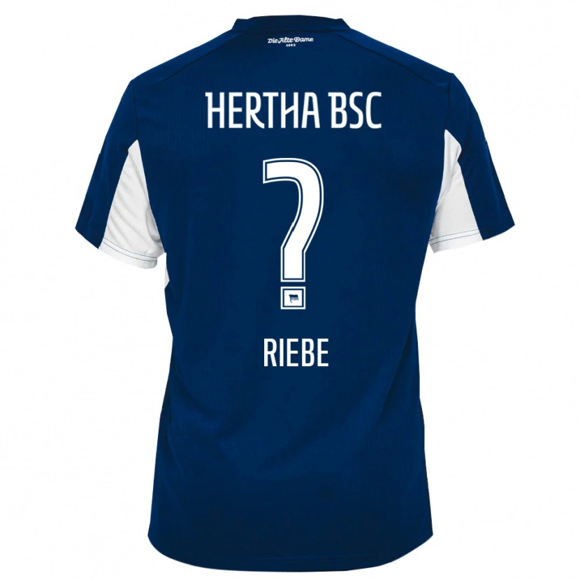 Danxen Niño Camiseta Leonhard Riebe #0 Blanco Azul 1ª Equipación 2025/26 La Camisa México
