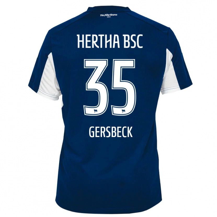 Danxen Niño Camiseta Marius Gersbeck #35 Blanco Azul 1ª Equipación 2025/26 La Camisa México