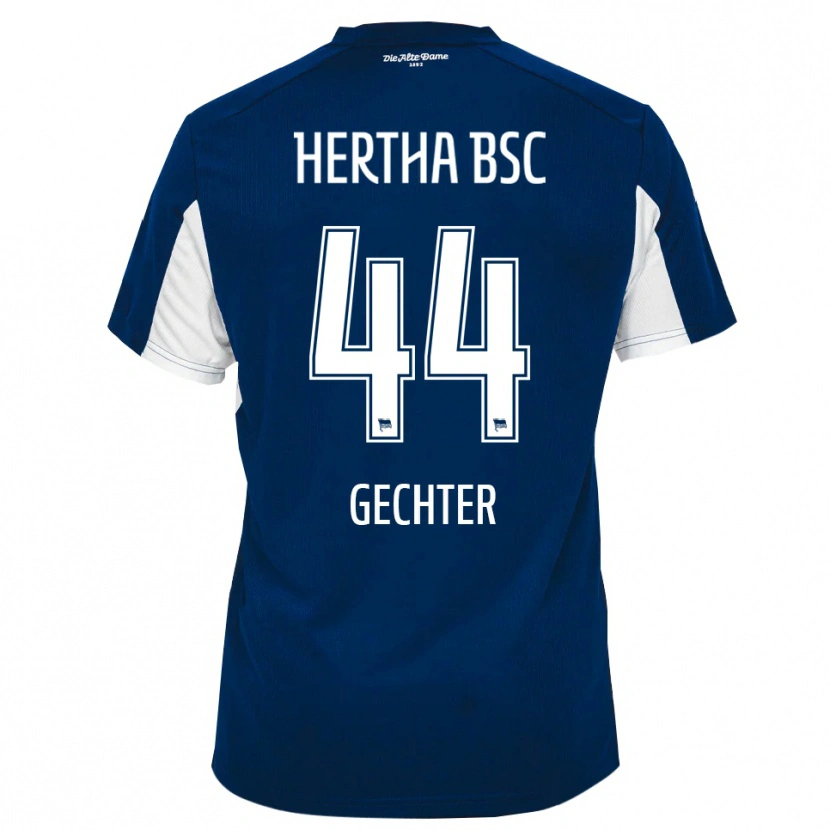 Danxen Niño Camiseta Linus Gechter #44 Blanco Azul 1ª Equipación 2025/26 La Camisa México