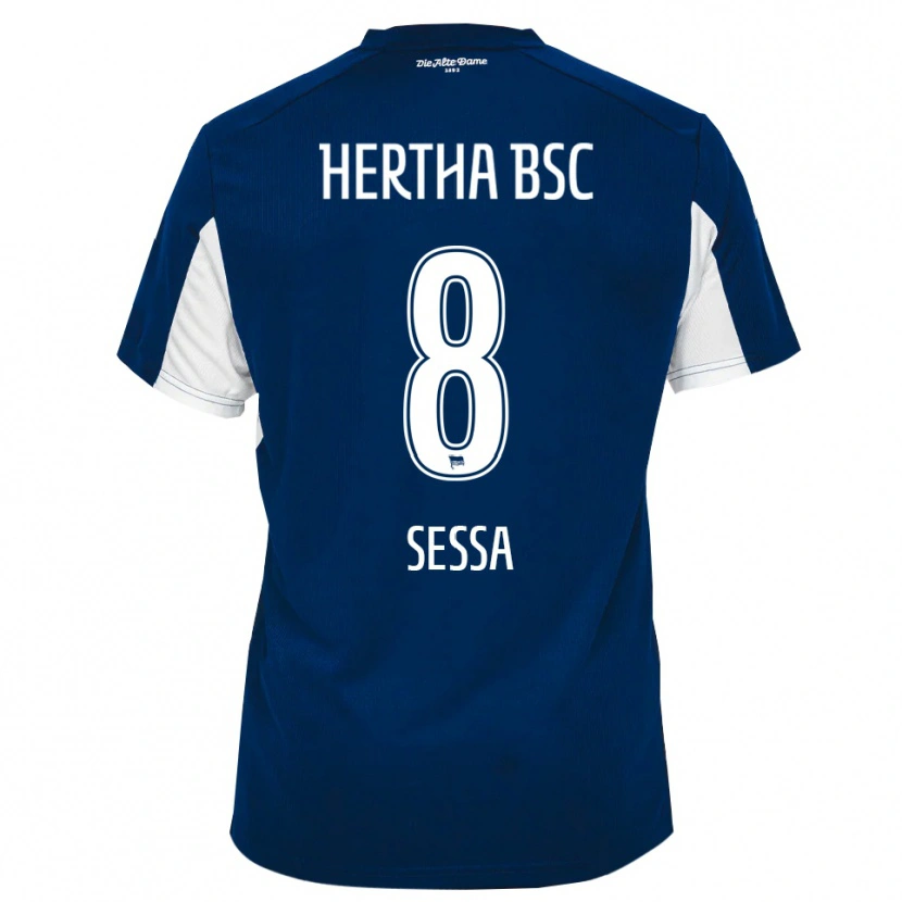 Danxen Niño Camiseta Kevin Sessa #8 Blanco Azul 1ª Equipación 2025/26 La Camisa México