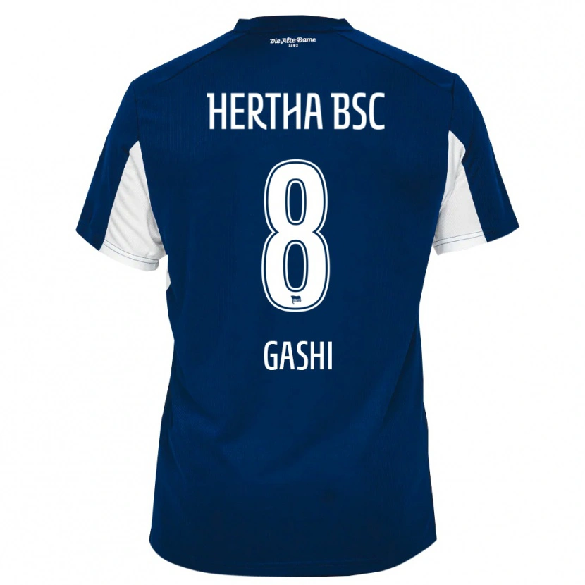 Danxen Niño Camiseta Diart Gashi #8 Blanco Azul 1ª Equipación 2025/26 La Camisa México