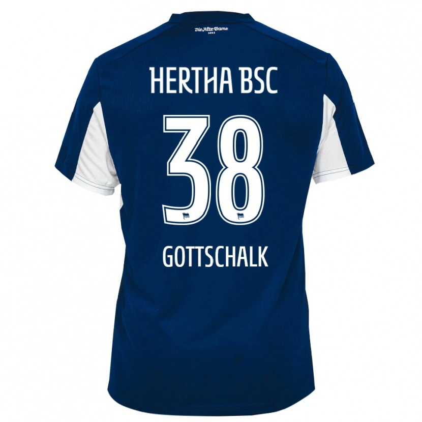 Danxen Niño Camiseta Julius Gottschalk #38 Blanco Azul 1ª Equipación 2025/26 La Camisa México