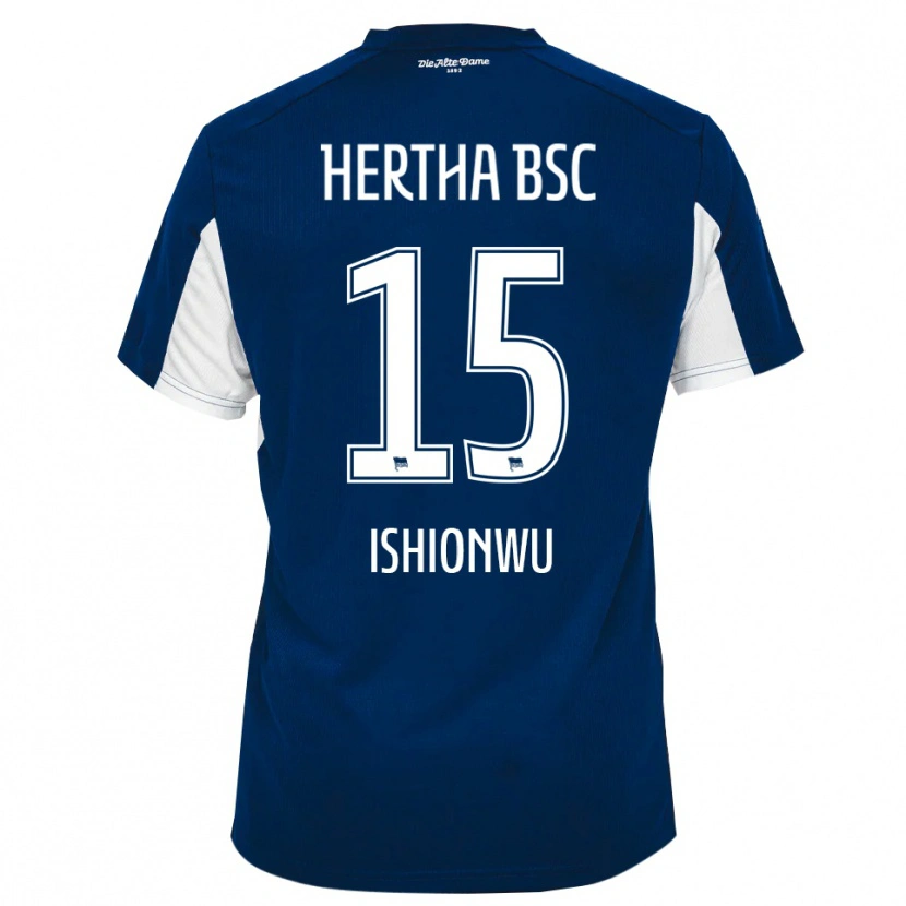 Danxen Niño Camiseta Chima Ishionwu #15 Blanco Azul 1ª Equipación 2025/26 La Camisa México