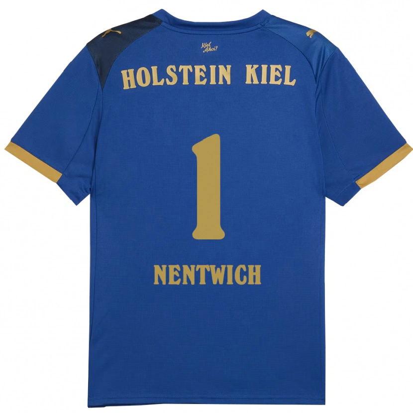 Danxen Niño Camiseta Emma Nentwich #1 Azul Dorado 1ª Equipación 2025/26 La Camisa México