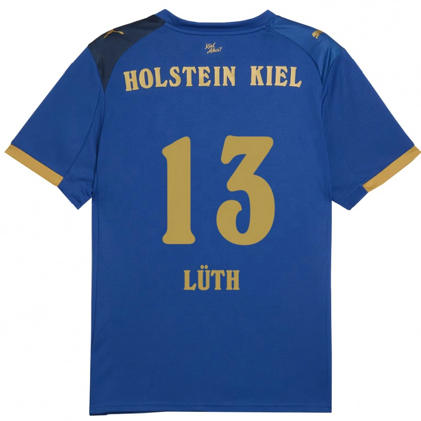 Danxen Niño Camiseta Felix Lüth #13 Azul Dorado 1ª Equipación 2025/26 La Camisa México
