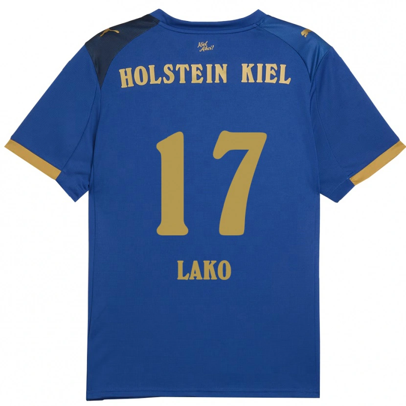 Danxen Niño Camiseta Arjela Lako #17 Azul Dorado 1ª Equipación 2025/26 La Camisa México