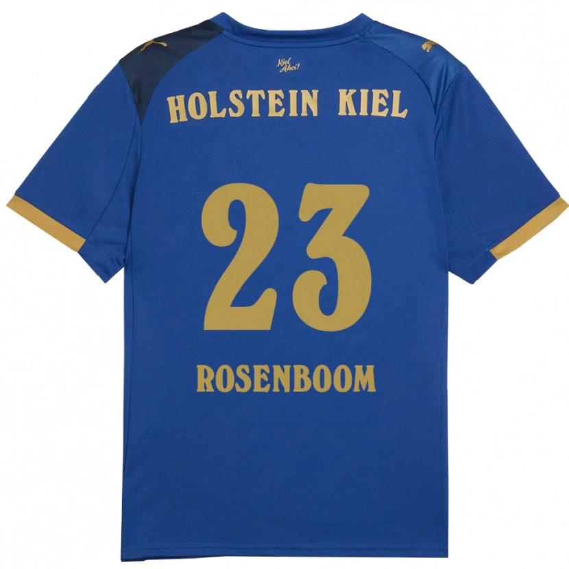 Danxen Niño Camiseta Lasse Rosenboom #23 Azul Dorado 1ª Equipación 2025/26 La Camisa México