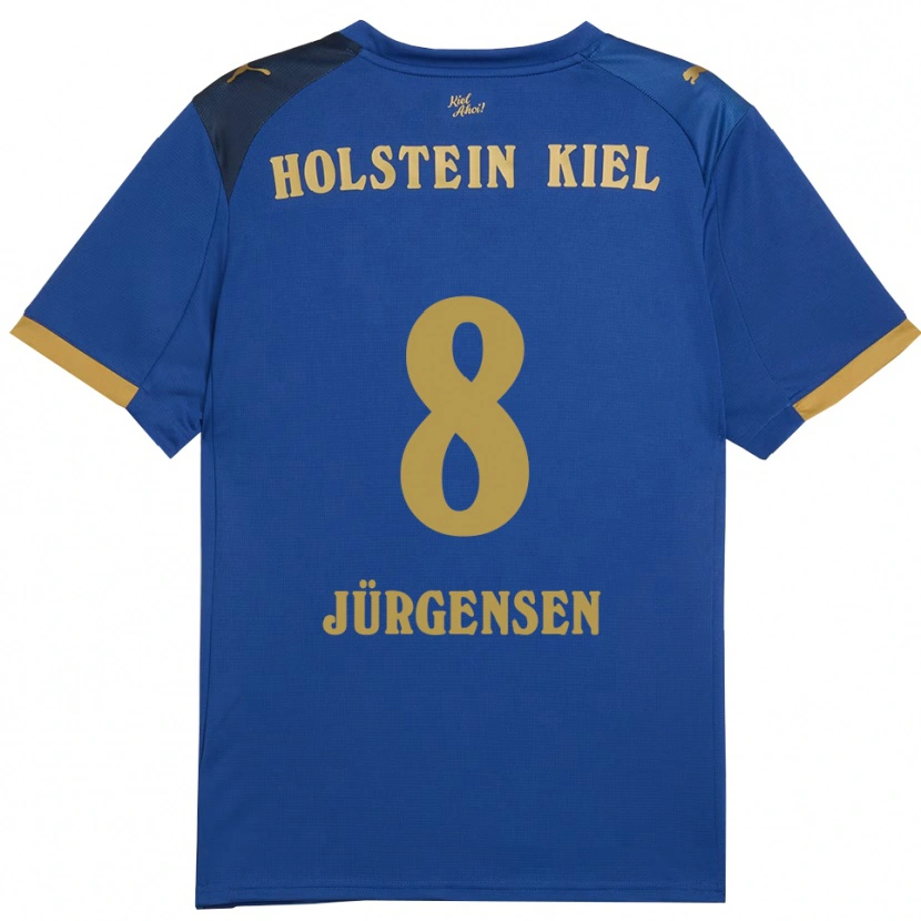 Danxen Niño Camiseta Ronja Jürgensen #8 Azul Dorado 1ª Equipación 2025/26 La Camisa México