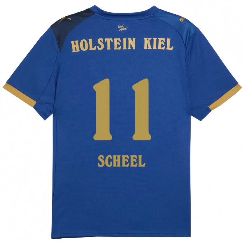 Danxen Niño Camiseta Moritz Scheel #11 Azul Dorado 1ª Equipación 2025/26 La Camisa México