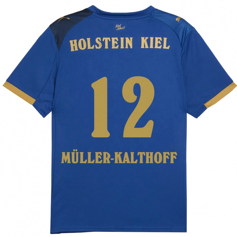 Danxen Niño Camiseta Henrie Müller-Kalthoff #12 Azul Dorado 1ª Equipación 2025/26 La Camisa México
