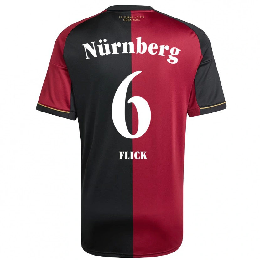 Danxen Niño Camiseta Florian Flick #6 Borgoña Negro 1ª Equipación 2025/26 La Camisa México