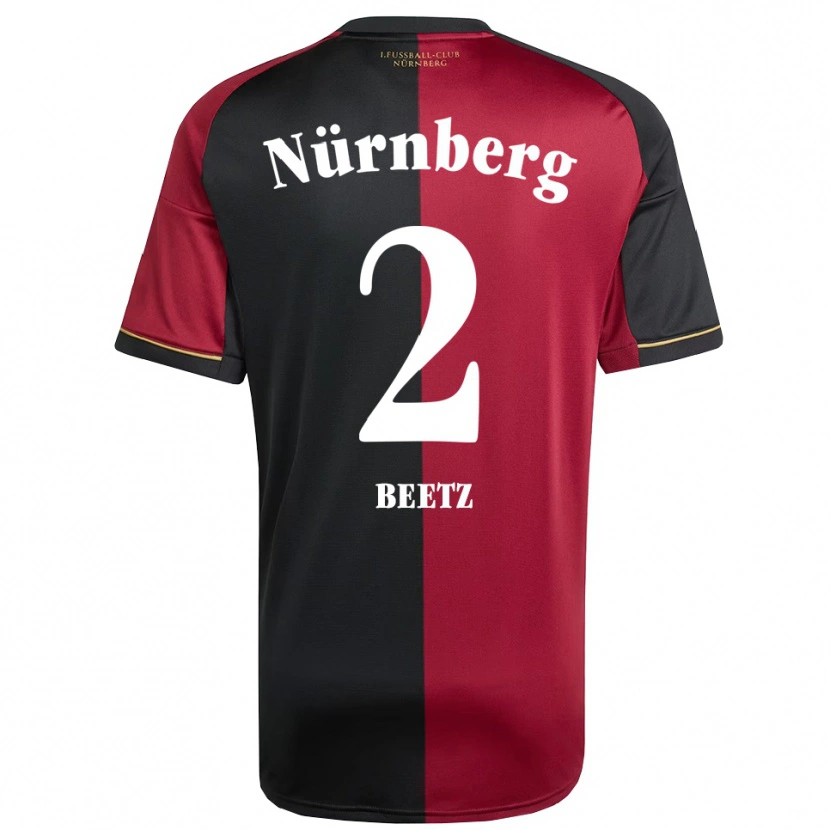 Danxen Niño Camiseta Lucas Beetz #2 Borgoña Negro 1ª Equipación 2025/26 La Camisa México