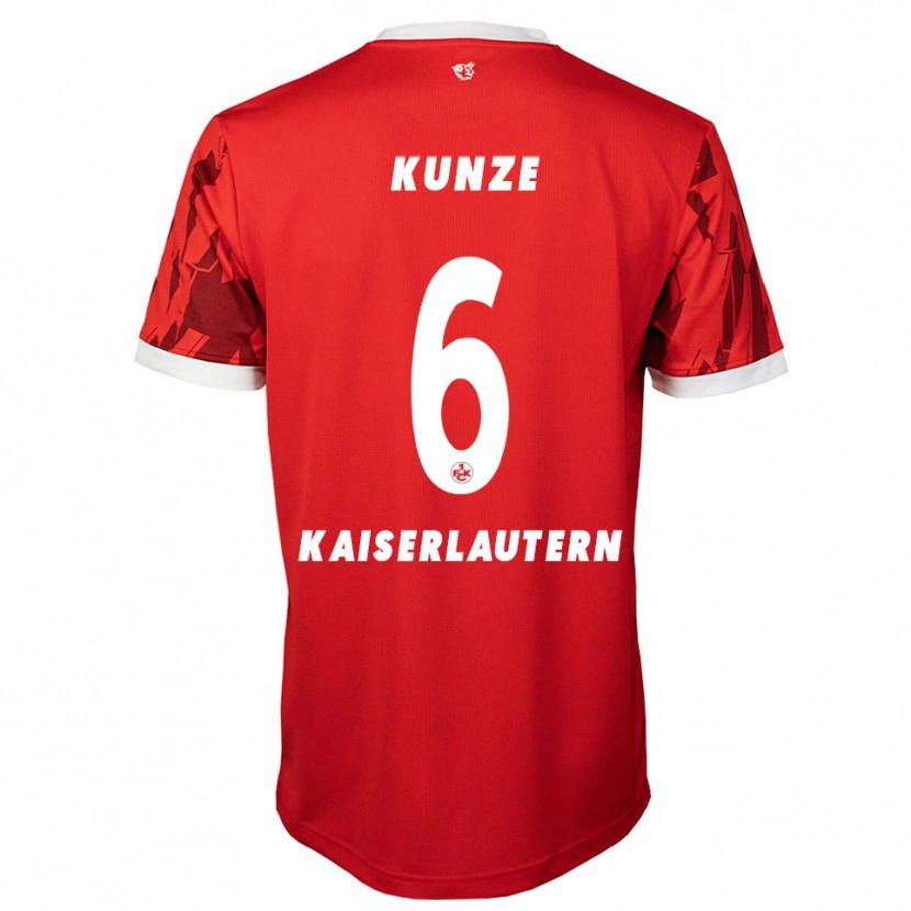 Danxen Niño Camiseta Fabian Kunze #6 Rojo Blanco 1ª Equipación 2025/26 La Camisa México